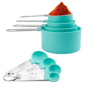 8Pcs Plastic Measuring Spoons Cups Scale Teaspoon Tablespoon Set Kitchen Utensil Tools For Cooking Baking Coffee