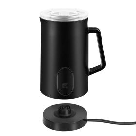 Electric Milk Frother Steamer 4 in 1 Multifunctional Hot Cold Milk Foam Maker 19.95OZ Automatic Quiet Milk Warmer Latte Cappuccinos Hot Chocolate (Option: Black)