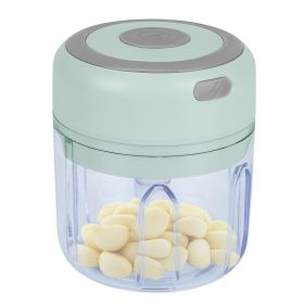 Mini Electric Garlic Chopper 8.45OZ Cordless Garlic Mincer Food Chopper Rechargeable Food Blender Chili Nut Onion Pepper Meat Ginger Baby Food (Option: Green)