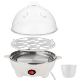 Electric Egg Cooker 7-Capacity BPA-Free Hard-Boiled Egg Maker w/ Auto-Off Measuring Cup for Hard Boiled Steamed Vegetables Seafood Dumplings (Option: UK)